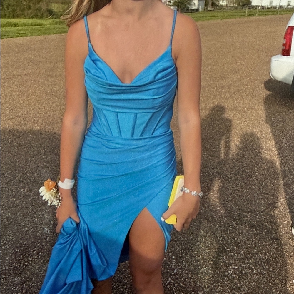 Fairytale Ellie Wilde Vibrant Blue Prom Dress